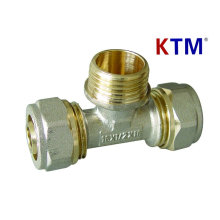 Brass Pipe Fitting - Male Tee (Plumbing, laser and overlap tubing fitting)